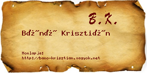 Bánó Krisztián névjegykártya