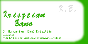 krisztian bano business card